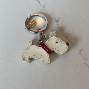 White Coach Westie Dog Keychain with Red Collar